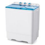 Costway XL Camping wasmachine met Dubbele Trommel 6,5 kg Was & 2 kg Centrifugecapaciteit Blauw - Compacte Wasmachine – Studenten Wasmachine